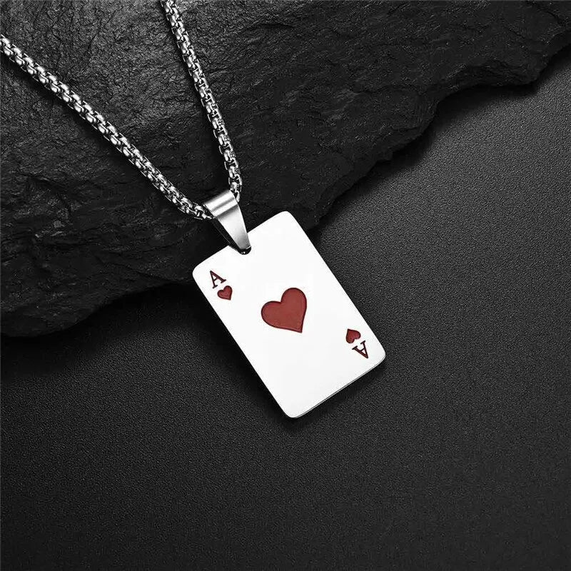 2pc Poker Card Necklace