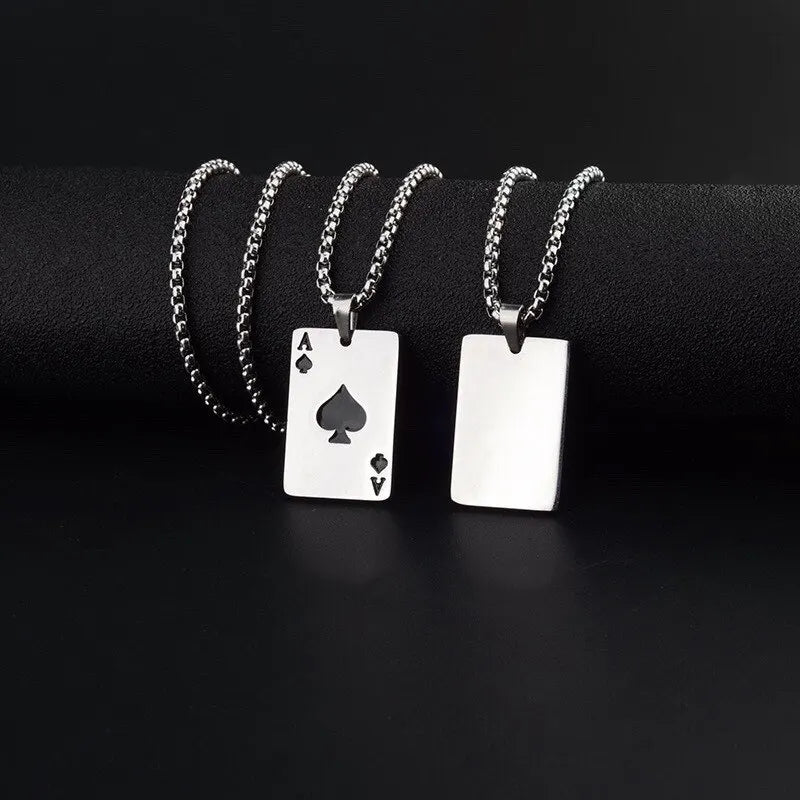 2pc Poker Card Necklace