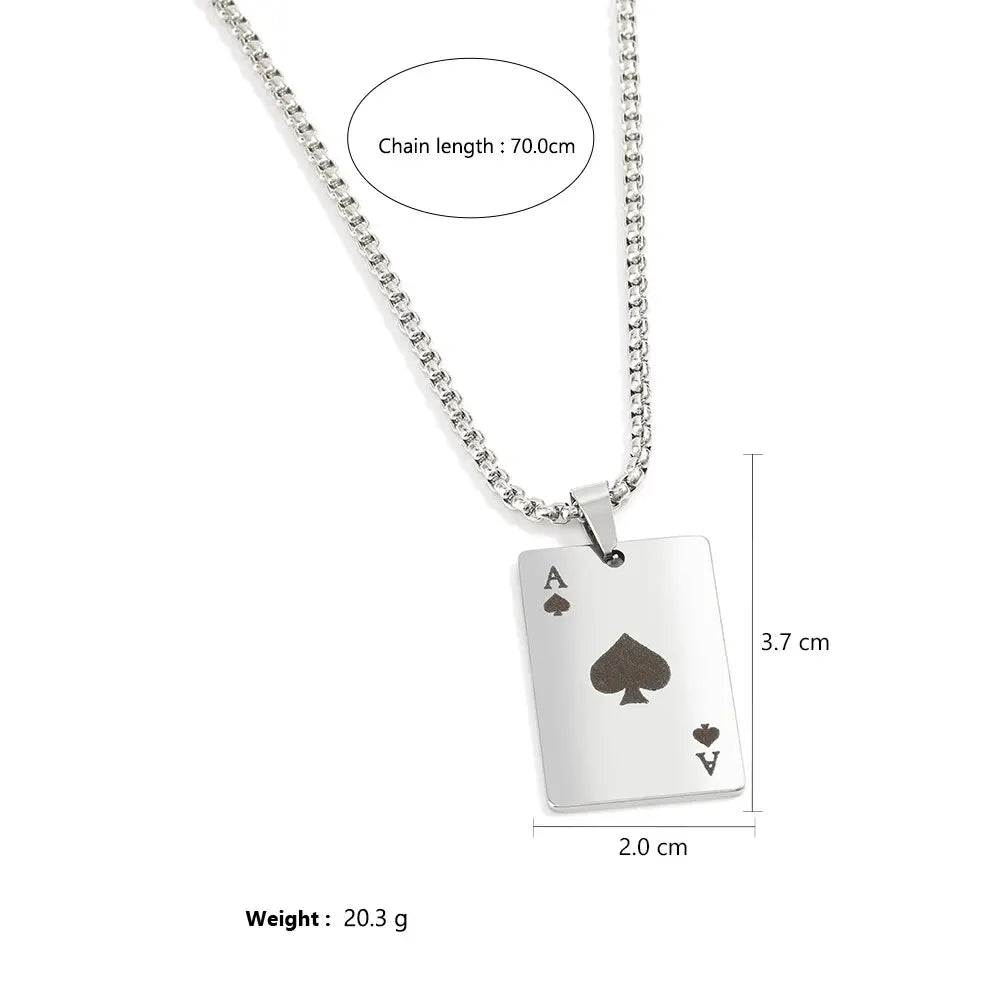 2pc Poker Card Necklace